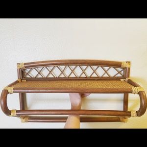Rattan wall shelf